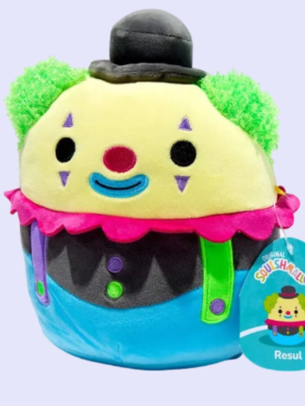 8 in Squishmallow Clown Resul NWT Blacklight Reactive